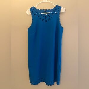 J. Crew Blue Scalloped Mini Dress